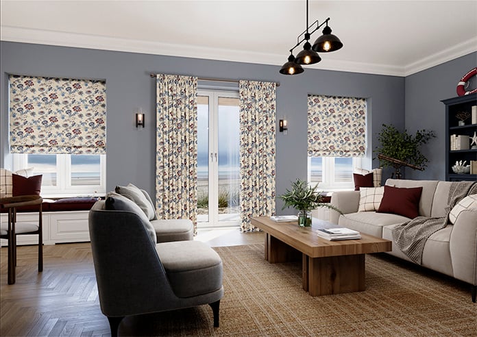 Land & Shore Orchard, Blue Red - Roman Blind - Image 6